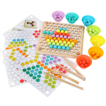 Children's toys Montessori wooden toys hands training brain Clip beads puzzle math game baby early educational toys for children