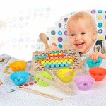 Children's toys Montessori wooden toys hands training brain Clip beads puzzle math game baby early educational toys for children