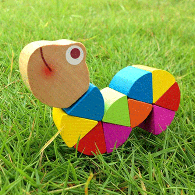 Montessori Toys Wooden Educational Toys for Children Early Learning Exercise Baby Fingers Flexible Children Wooden Twisted Insect Game