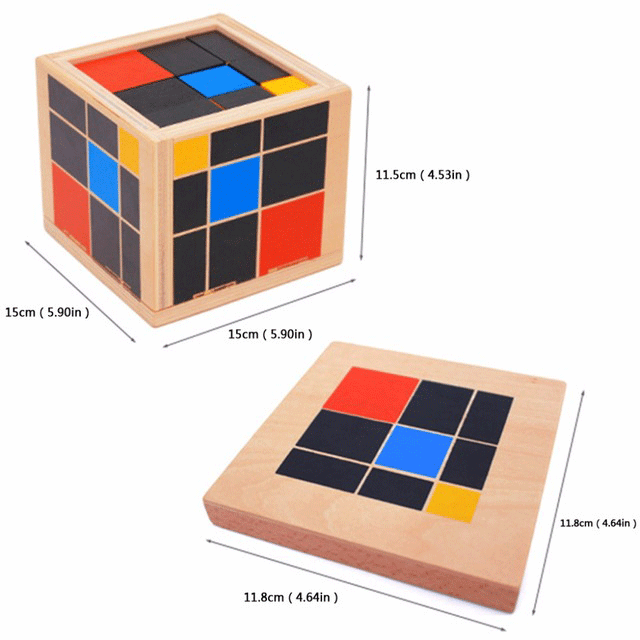 Montessori Early Learning Educational Toys Trinomial wooden cube preschool education for toddlers learning toys great gift