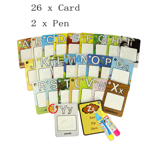 Coolplay Water drawing card 26 alphabet coloring book and 2 magic pen letter Painting card English learning board educational toys