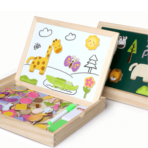 Children drawing magnetic board puzzle Animal forest puzzle boy girl gift baby building blocks educational toys