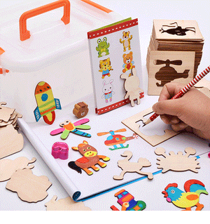 Iiggy 100 pieces paint template stencils with water color ballpoint pen Creative drawing template kids gift toys